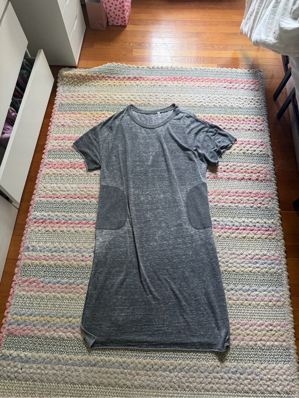 Heather Gray Short Sleeve T-Shirt Dress